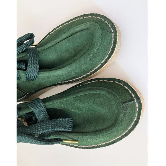 Free People Ashton Suede Moccasin Ankle Boots Green Size 38 - Picture 8 of 9
